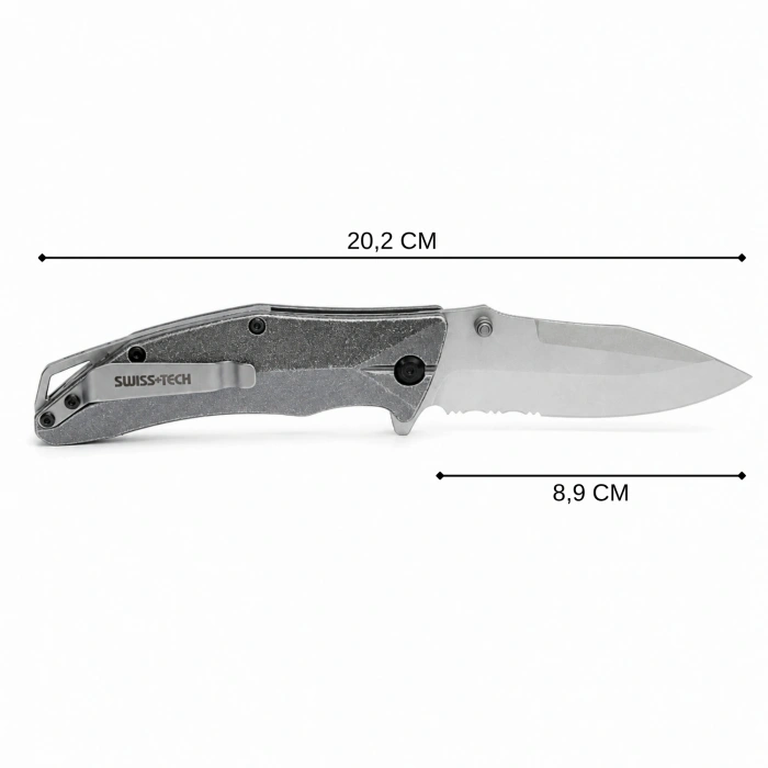 Uyguna-Yakala Katlanır Cep Çakısı - Swiss+Tech - ST014005