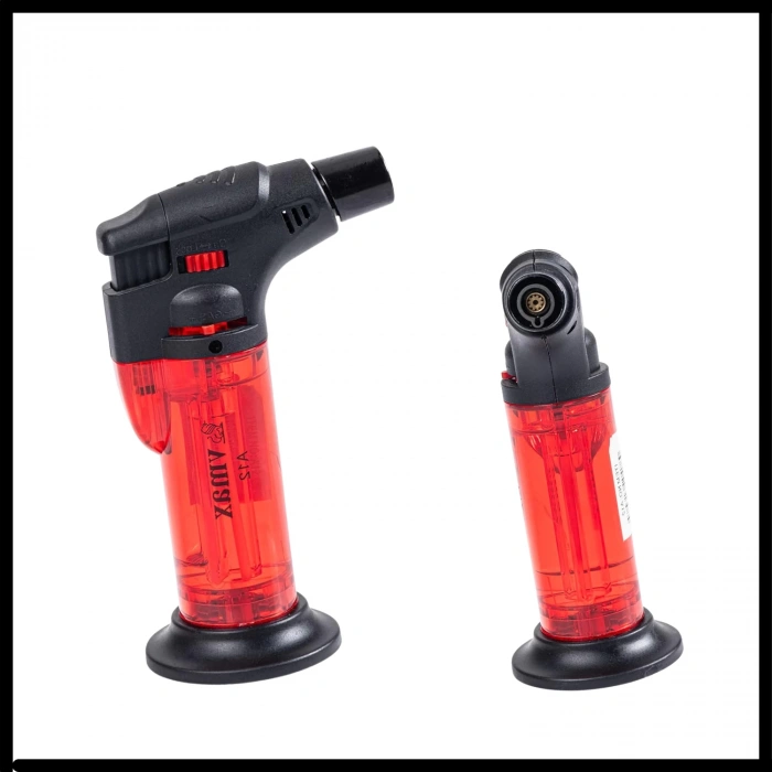 Uyguna-Yakala Kırmızı Metal Başlıklı Doldurulabilir Pürmüz Çakmak