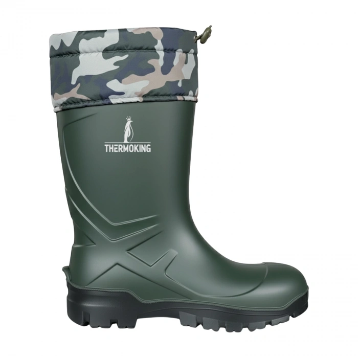 Uyguna-Yakala Konçlu PU Kısa Avcı Çizmesi - Su Geçirmez - Kaymaz Taban - Thermoking - Balıkçı Çiftçi Çizme