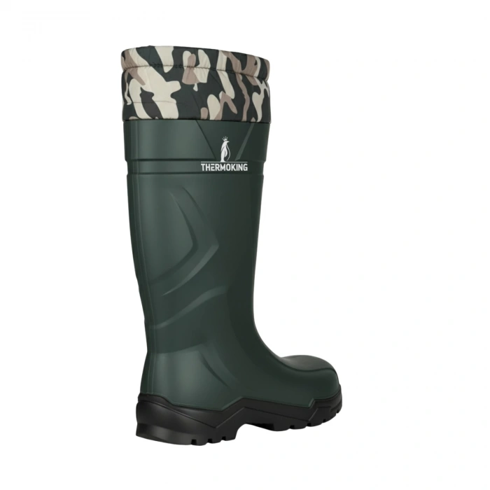 Uyguna-Yakala Konçlu PU Uzun Avcı Çizmesi - Su Geçirmez - Kaymaz Taban - Thermoking - Balıkçı Çiftçi Çizme