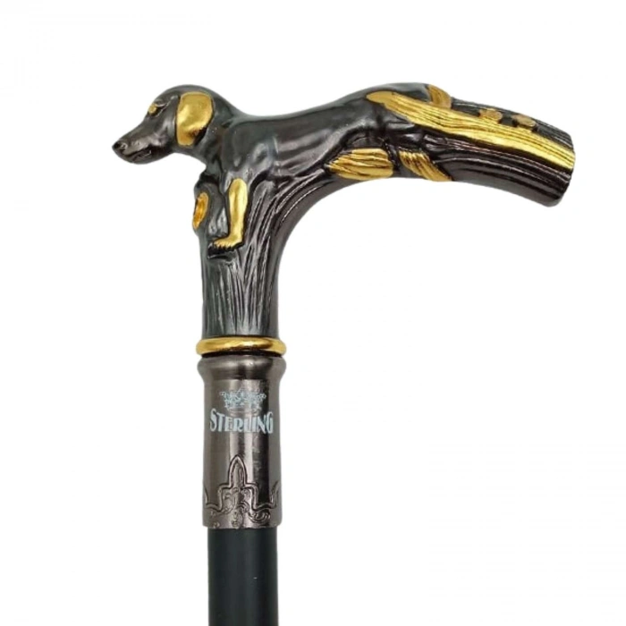Uyguna-Yakala Köpek Başlı Baston - Sterling - 88 cm - 53002