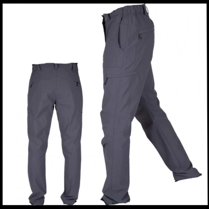 Uyguna-Yakala Koyu Gri Pantolon  Su İtici Kumaş - Kargo Cepli -601-A