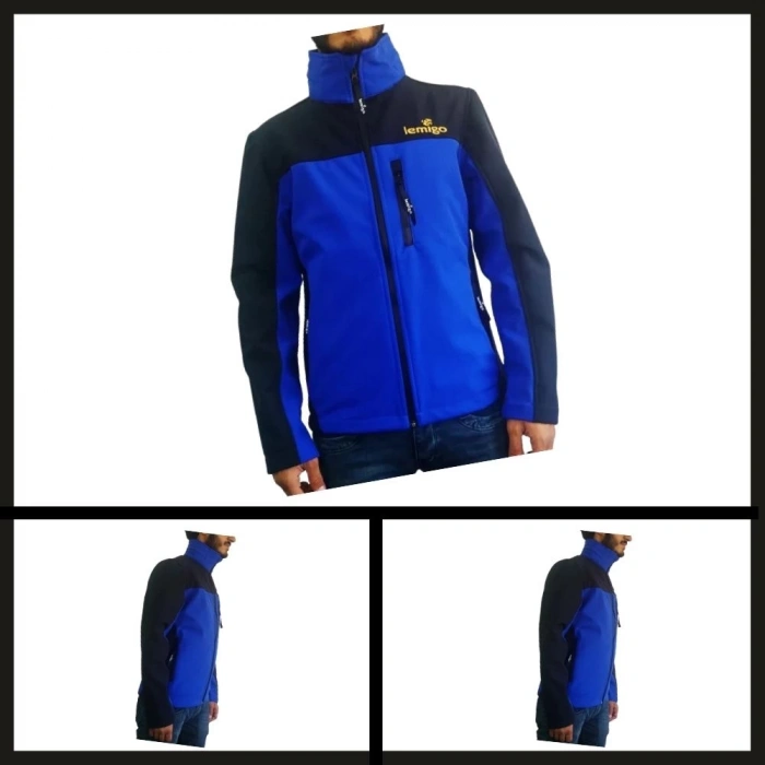 Uyguna-Yakala Lemigo Softshell Mavi-siyah Mont