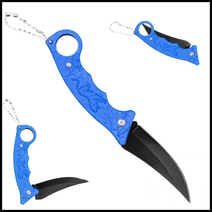 Uyguna-Yakala Mavi Aslan Desenli Cep ÇakısI-CAK.510