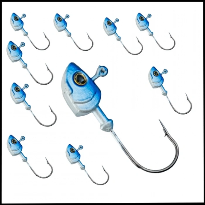 Uyguna-Yakala Mavi Beyaz - 8 gr  -  Zoka - Kurşunlu Olta İğnesi  - 10 Adet-ALA.271