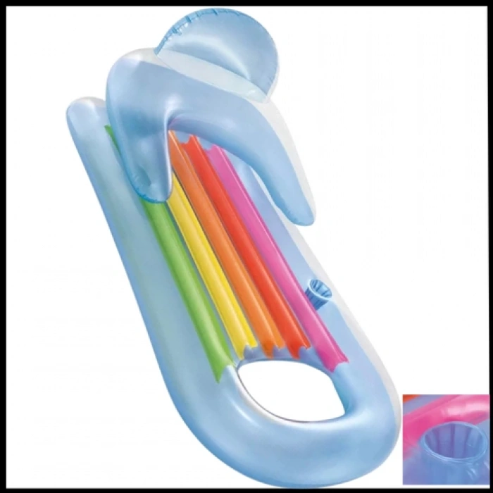 Uyguna-Yakala Mavi Deniz&Havuz Yatağı Bardaklı Şişme Sultan-TAK.064