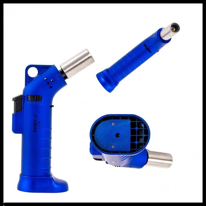 Uyguna-Yakala Mavi Metal Başlıklı Doldurulabilir Pürmüz Çakmak