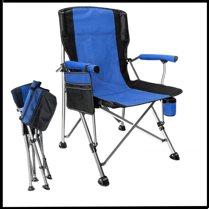 Uyguna-Yakala  Mavi/Siyah - Taşıma Çantalı Katlanır Kamp Piknik Sandalyesi -MLZ.353