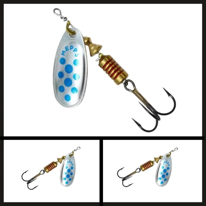 Uyguna-Yakala Gümüş/mavi Noktalı No:5 Mepps Comet-KAŞ.394