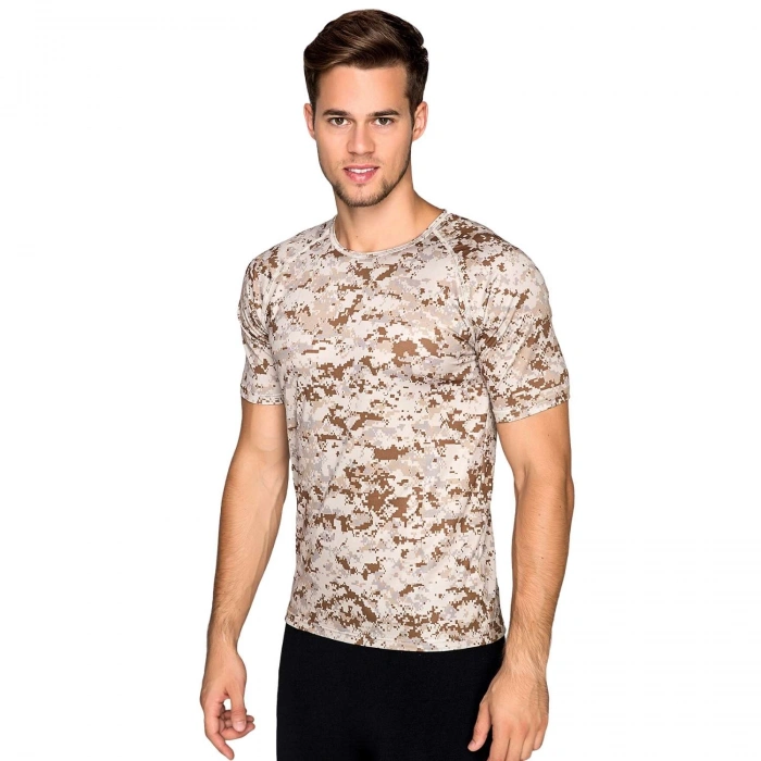 Uyguna-Yakala MicroFiber T-Shirt - Thermoform - Army - Bej