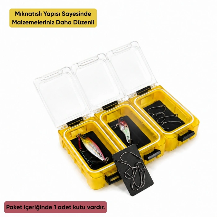 Uyguna-Yakala Mıknatıslı Modüler Malzeme Kutusu - Sarı
