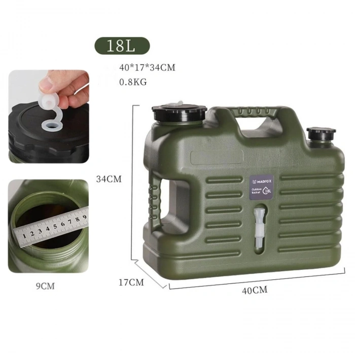 Uyguna-Yakala Musluklu Su Bidonu - Madfox Galon Air PE - 18 Litre - Yeşil - 547309