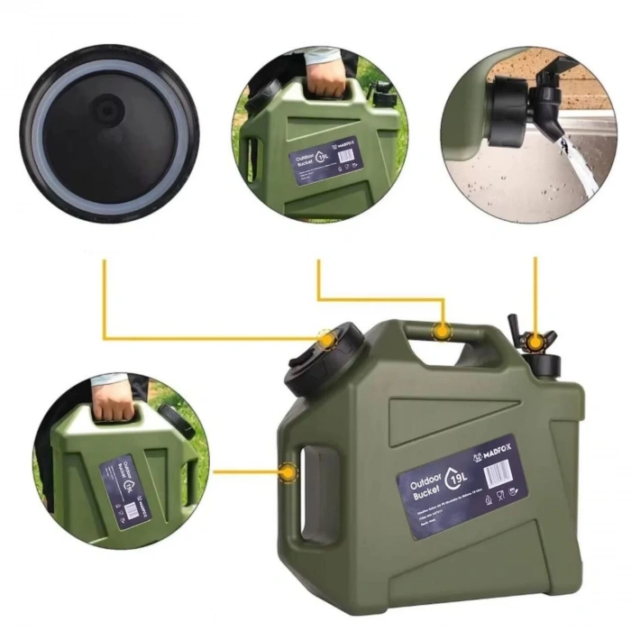 Uyguna-Yakala Musluklu Su Bidonu - Madfox Galon Air PE - 19 Litre - Yeşil - 547311