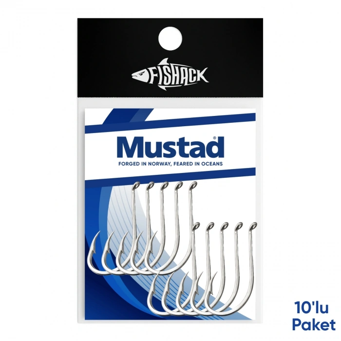 Uyguna-Yakala Olta İğnesi - Mustad - 92553 - Nikel - No: 5/0 (10lu Paket)