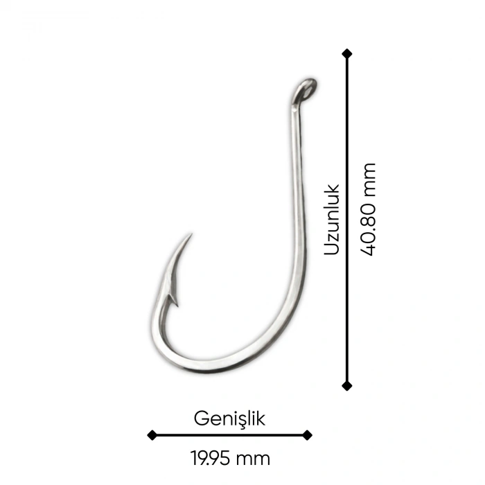 Uyguna-Yakala Olta İğnesi - Mustad - 92553 - Nikel - No: 5/0 (10lu Paket)