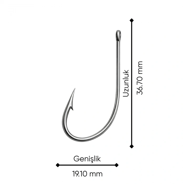 Uyguna-Yakala Olta İğnesi - Telescopic Star - Krom - No: 4/0 (10lu Paket)