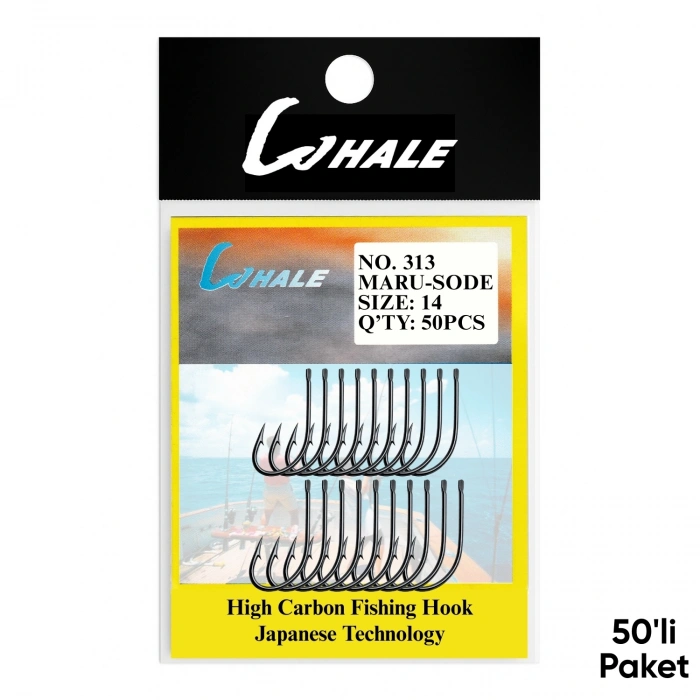 Uyguna-Yakala Olta İğnesi - Whale - Maru Sode - Nikel - No: 14 (50li Paket)