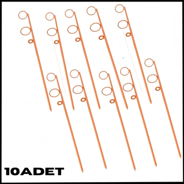 Uyguna-Yakala Olta Kamış Ayağı - Paslanmaz Çelik - Fishack - Turuncu - 10lu
