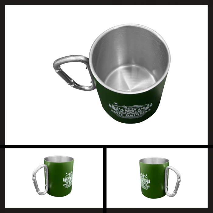 Uyguna-Yakala Yeşil Out-1850 Orcamp Karabina Saplı Çelik Kupa Bardak-MLZ.272