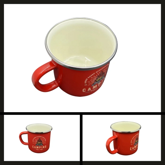 Uyguna-Yakala Kırmızı Out-1900 Orcamp Retro Emaye Kupa Bardak Adventure-MLZ.260