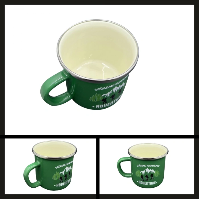 Uyguna-Yakala Yeşil Out-1900 Orcamp Retro Emaye Kupa Bardak Adventure-MLZ.258