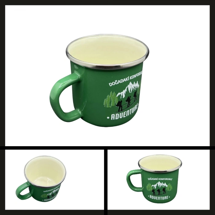 Uyguna-Yakala Yeşil Out-1900 Orcamp Retro Emaye Kupa Bardak Adventure-MLZ.258
