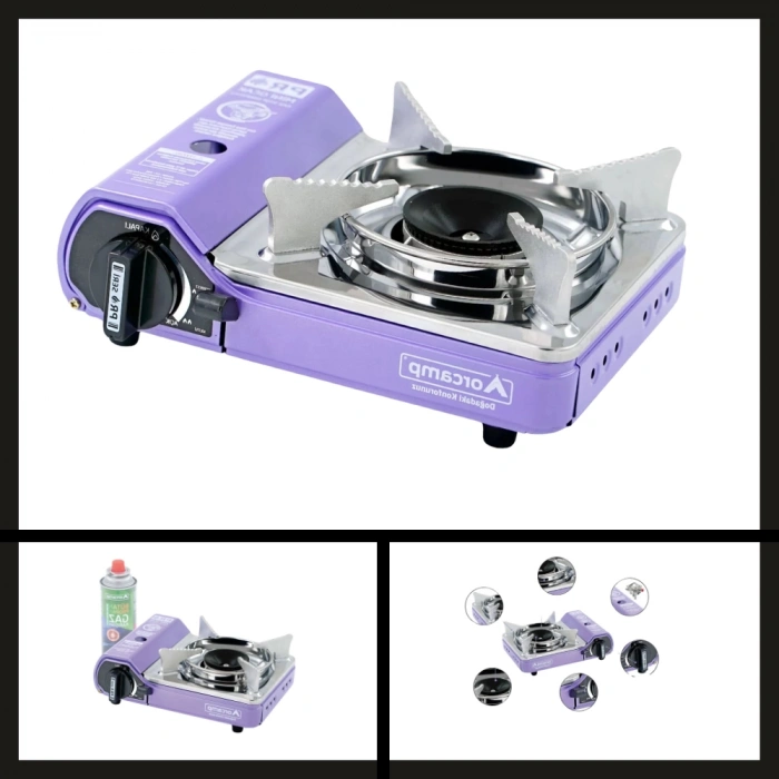 Uyguna-Yakala Mor Ck-506 Tekli Çantalı Mini Portatif Ocak Orcamp-YKT.172
