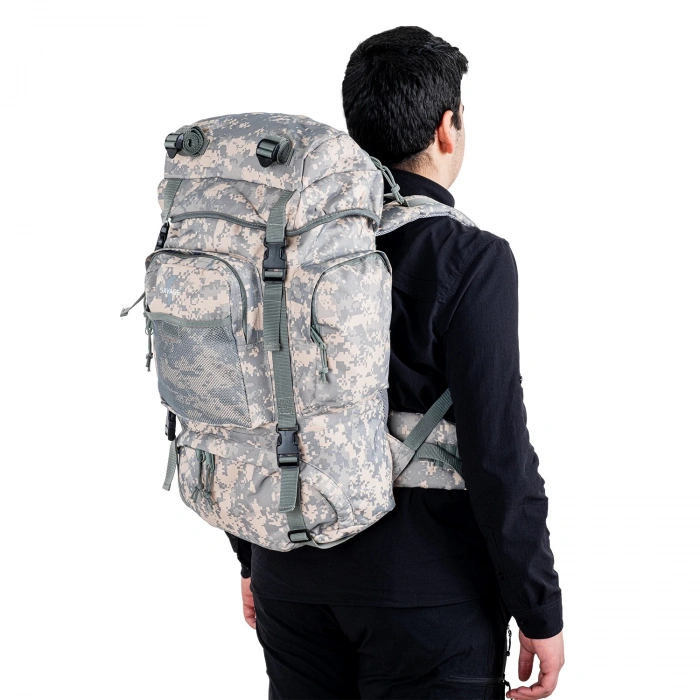 Uyguna-Yakala Outdoor Sırt Çantası - Savage Ventura - 70 LT. - Gri Dijital Kamuflaj - HH03205