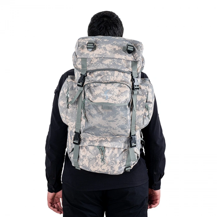 Uyguna-Yakala Outdoor Sırt Çantası - Savage Ventura - 70 LT. - Gri Dijital Kamuflaj - HH03205