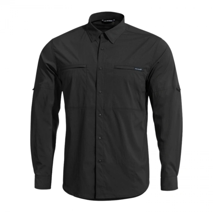 Uyguna-Yakala Outdoor Tactical Erkek Gömleği - Pentagon - Wayne - Black - K02029