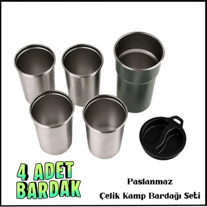 Uyguna-Yakala Paslanmaz Kamp Bardağı Seti-MLZ.432