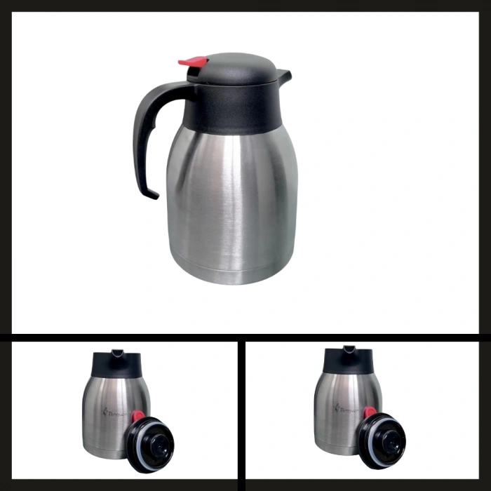 Uyguna-Yakala 1,5 Lt (png-1150p) Penguen Çift Kat Çelik Tombul Sürahi Termos-ERM.117