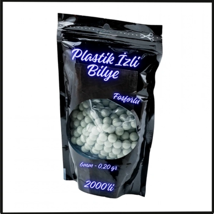 Uyguna-Yakala 6mm - 0.20 gr - Fosforlu - 2000li Poşet Plastik İzli Bilye -AC.099