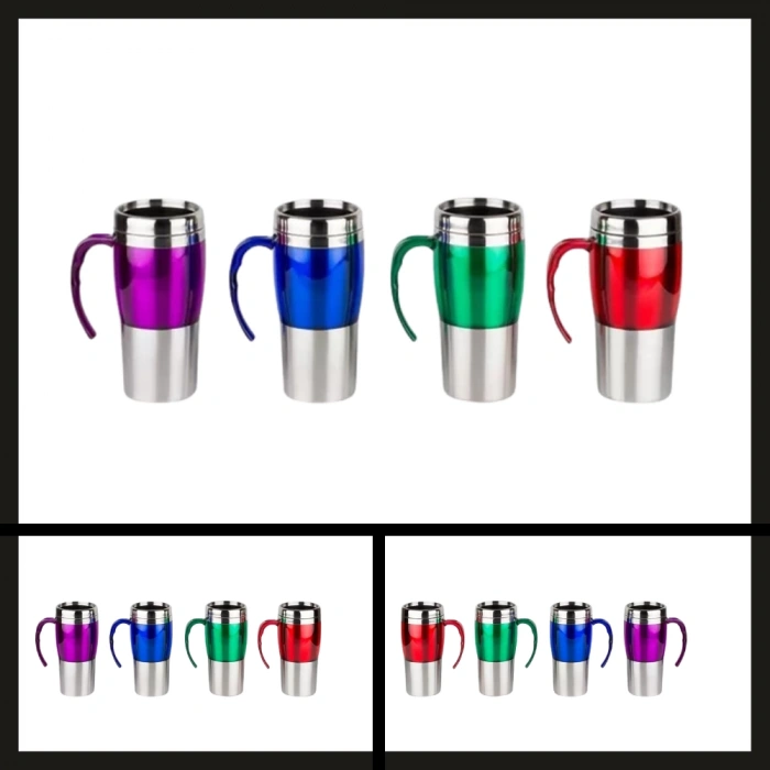 Uyguna-Yakala Mor Png-450 0,45 Lt Çift Katlı Çelik Kupa Bardak Termos-ERM.063