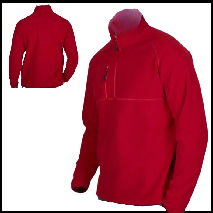 Uyguna-Yakala Polar Sweet Fermuarlı Erkek Bordo -KAB.719