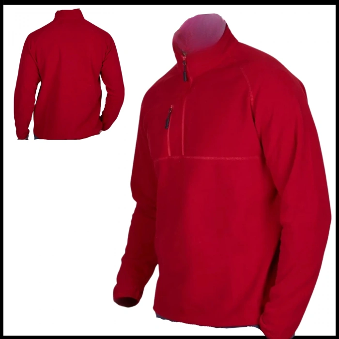 Uyguna-Yakala Polar Sweet Fermuarlı Erkek Bordo -KAB.719