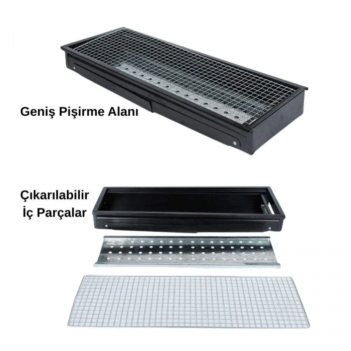 Uyguna-Yakala Portatif Katlanabilir Mangal - Madfox Cookout BBQ - Siyah - 547305