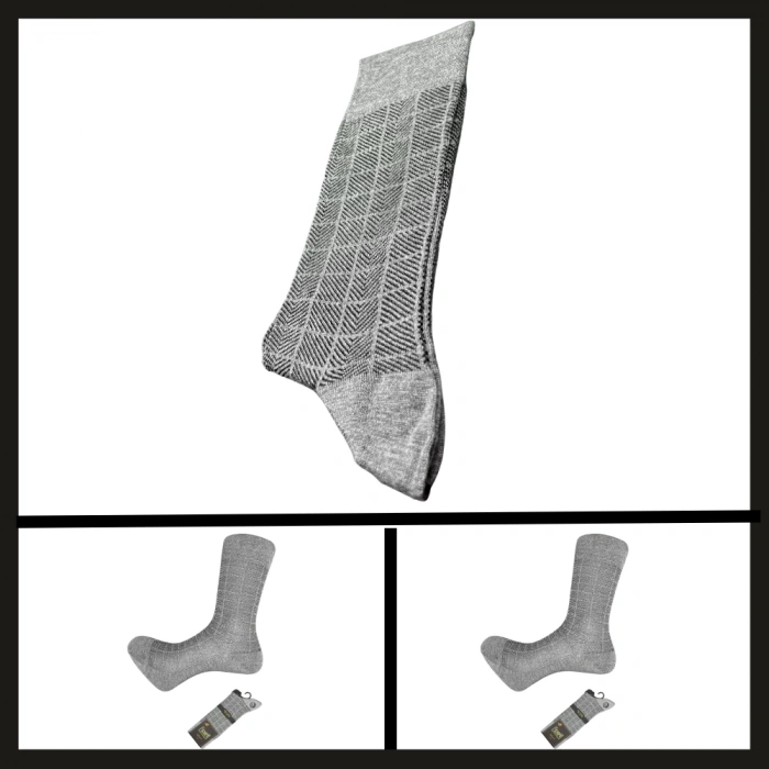 Uyguna-Yakala Kül Gri 18139-r5 Atlas Modal Erkek Çorabı-RAP.248