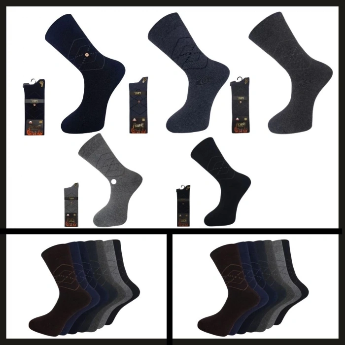 Uyguna-Yakala 41-44 Bogaziçi Kışlık Havlu Pamuk Erkek Çorabı-RAP.182