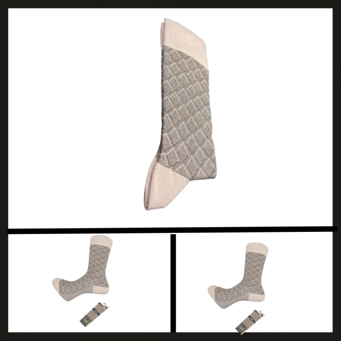 Uyguna-Yakala  Krem 17005-r3 G.poti Bambu Erkek Çorabı-RAP.187