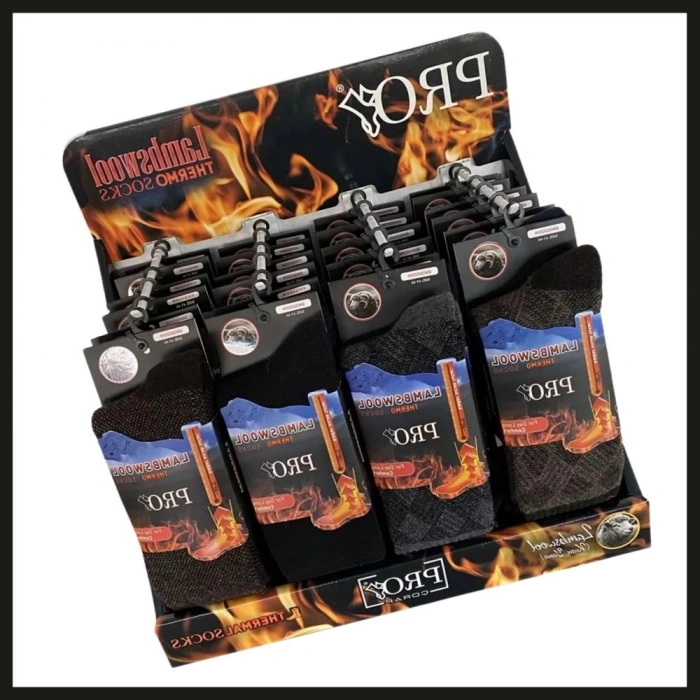 Uyguna-Yakala 24lü Stand Pro Çorap Mix Lambswool Termo Erkek Çorabı-RAP.166