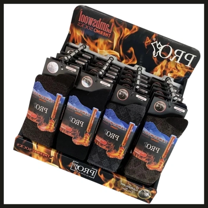 Uyguna-Yakala 24lü Stand Pro Çorap Mix Lambswool Termo Erkek Çorabı-RAP.166