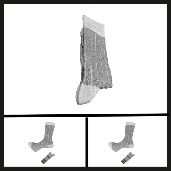 Uyguna-Yakala Gri (18132-r4) Rambutan Modal Erkek Çorabı-RAP.239