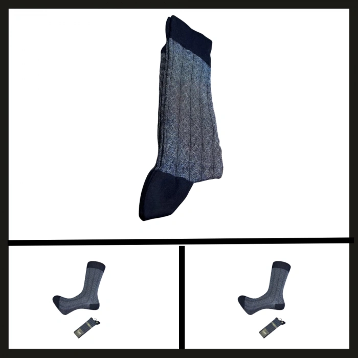 Uyguna-Yakala Lacivert (18132-r3) Rambutan Modal Erkek Çorabı-RAP.238