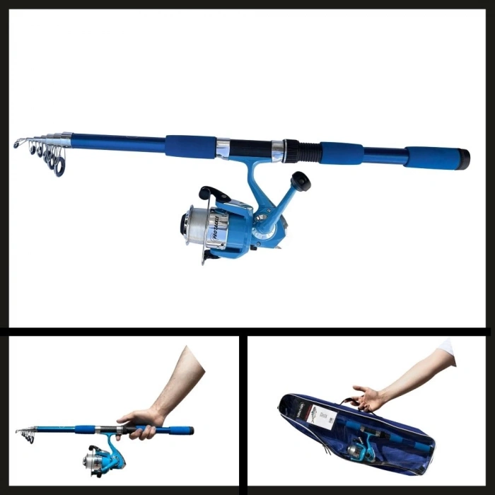 Uyguna-Yakala Mavi Combo Kamış Makine Set 2.10 Mt-LER.046