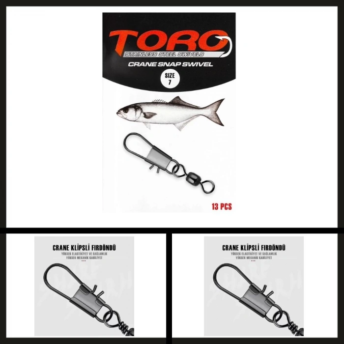 Uyguna-Yakala 12 Adet No: 3 (sw145)Protackle Crane Klipsli Fırdöndü-RDN.038