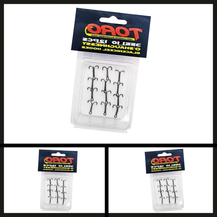 Uyguna-Yakala 12 Adet (3551) Protackle Üçlü İğne Siyah Nikel No:12-GNE.013