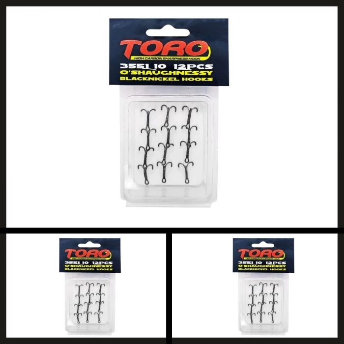 Uyguna-Yakala 12 Adet (3551) Protackle Üçlü İğne Siyah Nikel No:14-GNE.014