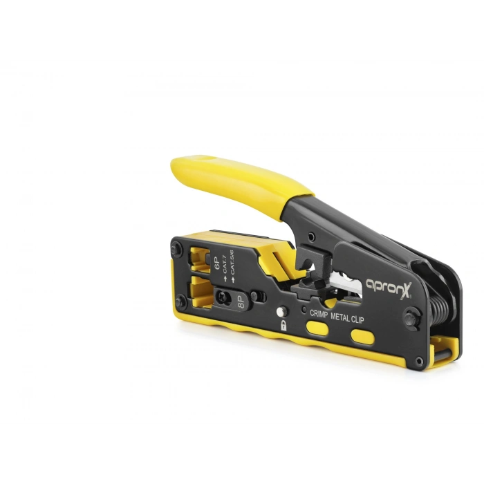 Uyguna-Yakala Rj45 Network Sıkma Pensesi Seti Cat5 Cat6 Cat7 Sarı APXCR45