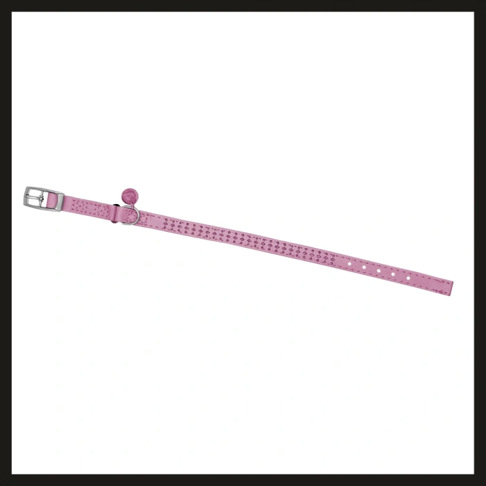 Uyguna-Yakala 10mm*30cm Pembe Taşlı Kedi-köpek Tasması-SMA.305